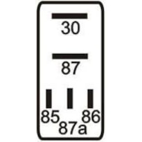 RELÊ AUXILIAR 5 TERMINAIS 40/30A – 24V MINI PRETO DNI0226