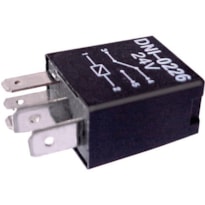 RELÊ AUXILIAR 5 TERMINAIS 40/30A – 24V MINI PRETO DNI0226