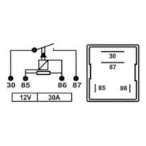 RELE MINI AUXILIAR 4 TERMINAIS 12V 30A C/ RESISTOR TRA300002