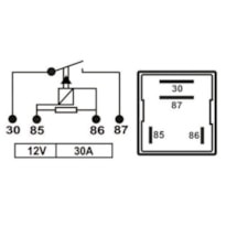 RELE MINI AUXILIAR 4 TERMINAIS 12V 30A C/ RESISTOR TRA300128