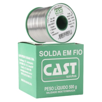 SOLDA EM FIO 1,5MM 235 FLUXO MSY 15 500G LIGA 40SN/60PB CAST