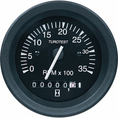 TACÔMETRO 12V 85MM (3500 RPM) (CONTAGIRO+HORIMETRO) TU300120