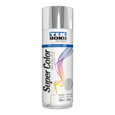 TINTA SPRAY SUPER COLOR METÁLICA 350ML CROMADO TEKBOND